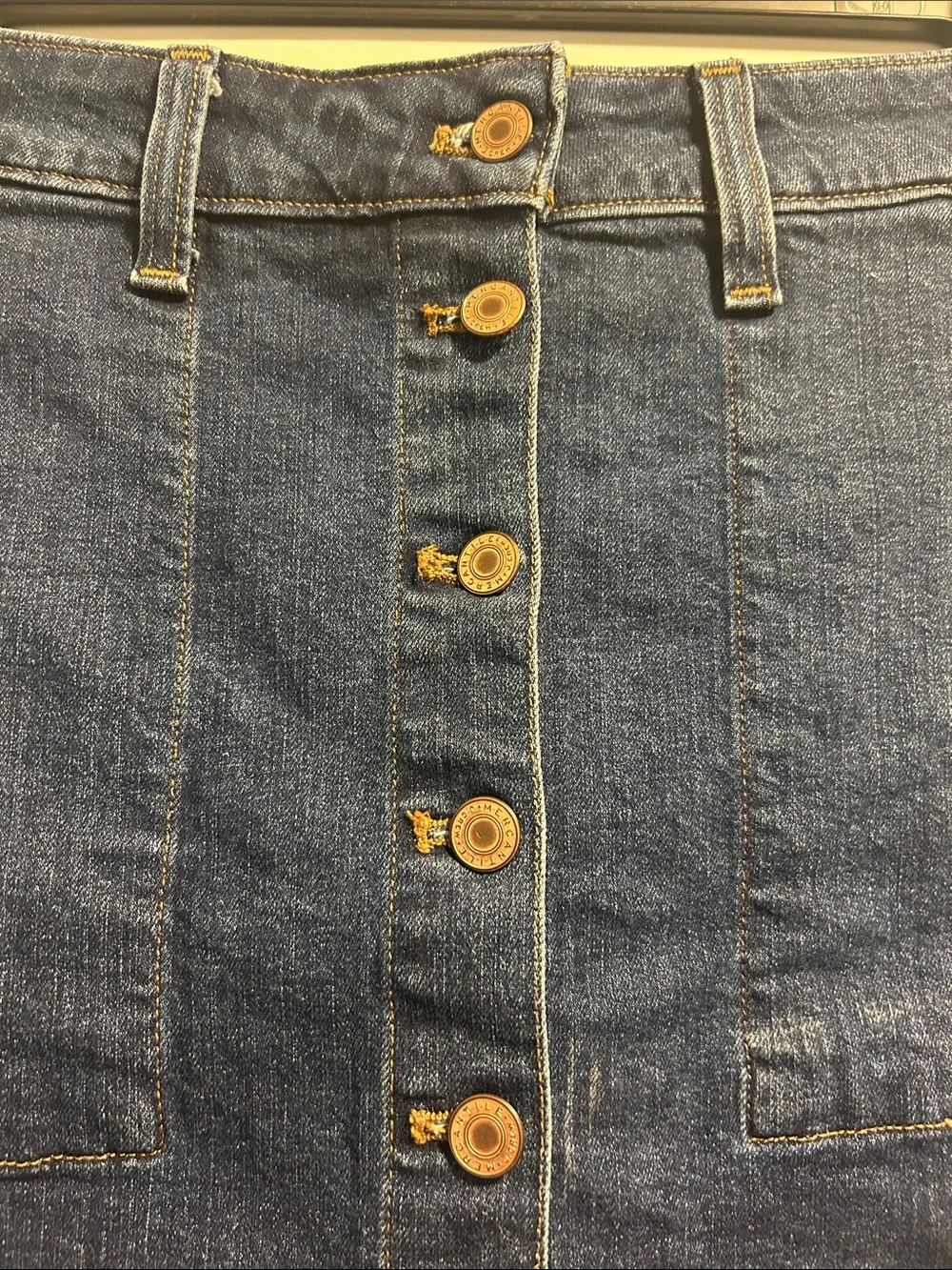 J. Crew Classic Blue Denim Button-Front Mini Skirt - 6, NWOT